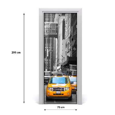 Selbstklebendes wandbild an der wand New yorker taxis