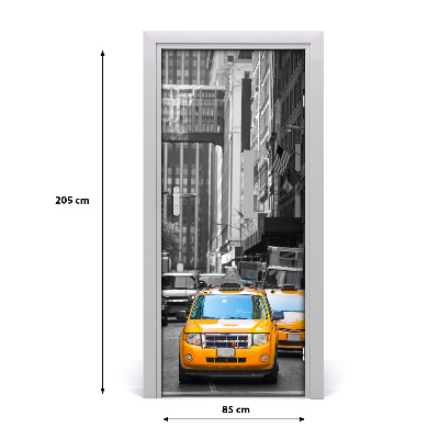 Selbstklebendes wandbild an der wand New yorker taxis