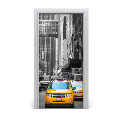 Selbstklebendes wandbild an der wand New yorker taxis