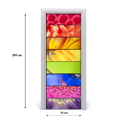 Selbstklebender aufkleber an der tür Farbenfrohe blumen