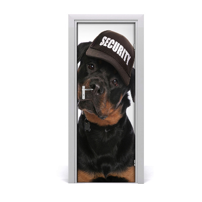 Selbstklebender aufkleber an der tür Rottweiler