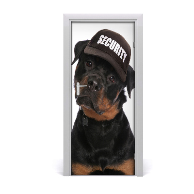 Selbstklebender aufkleber an der tür Rottweiler