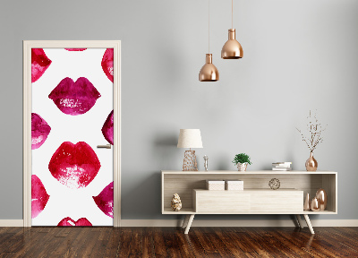 Selbstklebendes wandbild an der wand Rote lippen