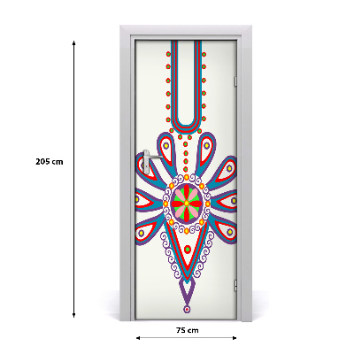 Selbstklebender aufkleber an der tür Polnische volksmuster