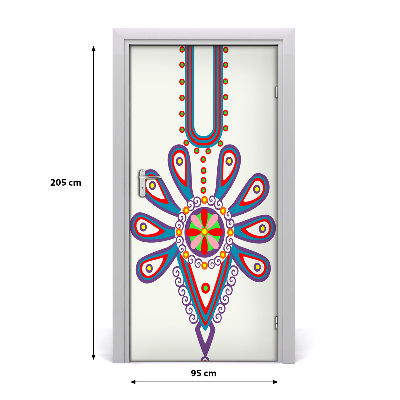 Selbstklebender aufkleber an der tür Polnische volksmuster
