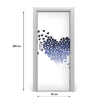 Selbstklebender aufkleber an der tür Herz mit schmetterlingen