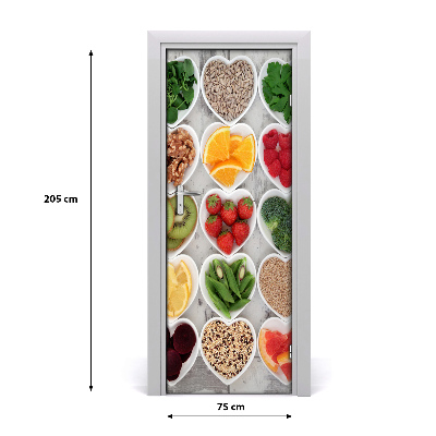 Selbstklebender aufkleber an der tür Gesundes essen