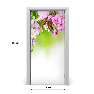 Selbstklebender aufkleber an der tür Frühlingsblumen