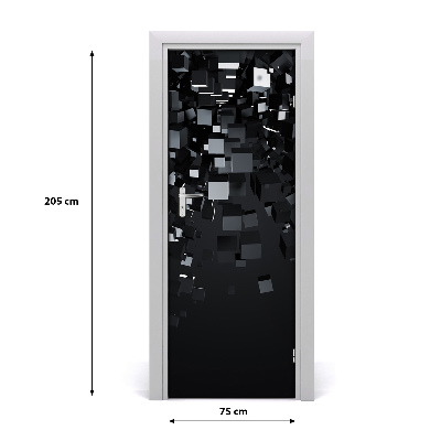 Selbstklebender aufkleber an der tür 3d-abstraktion
