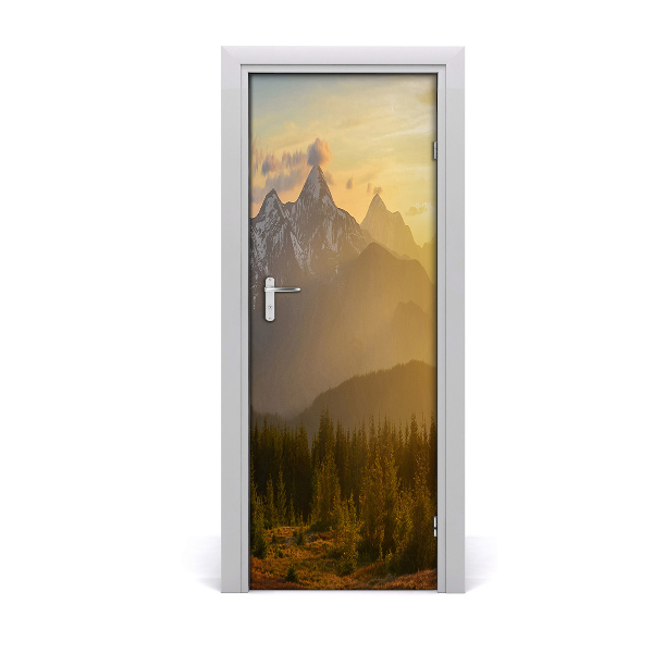 Selbstklebendes wandbild an der wand Sunset berg