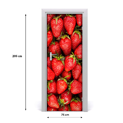 Selbstklebender aufkleber an der tür Erdbeeren