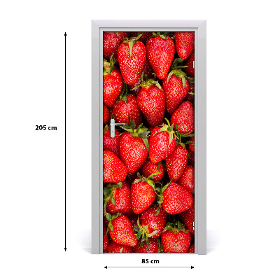 Selbstklebender aufkleber an der tür Erdbeeren