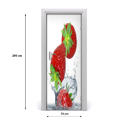 Selbstklebender aufkleber an der tür Erdbeeren