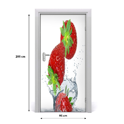 Selbstklebender aufkleber an der tür Erdbeeren