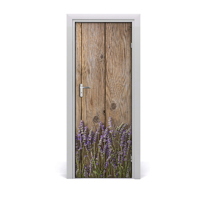 Selbstklebender aufkleber an der tür Lavendel auf holz