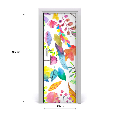 Selbstklebender aufkleber an der tür Blätter und pilze