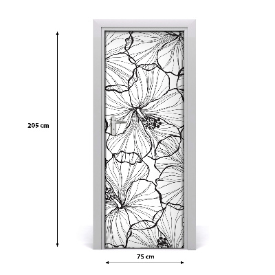 Selbstklebender aufkleber an der tür Hibiskus