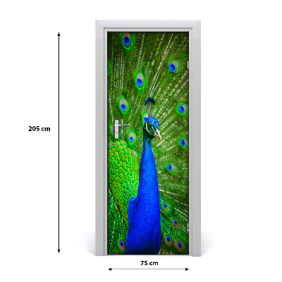 Selbstklebender aufkleber an der tür Pfau