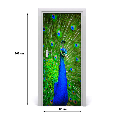 Selbstklebender aufkleber an der tür Pfau