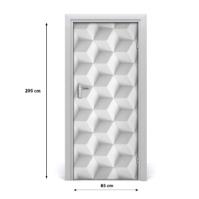 Selbstklebender aufkleber an der tür 3d-abstraktion
