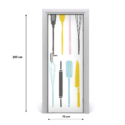 Selbstklebendes wandbild an der wand Küchengeräte