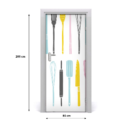 Selbstklebendes wandbild an der wand Küchengeräte