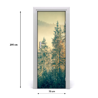 Selbstklebendes wandbild an der wand Den wald nebel über