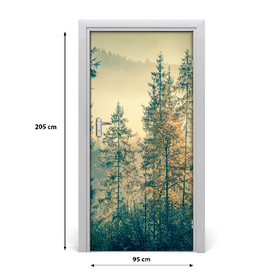 Selbstklebendes wandbild an der wand Den wald nebel über