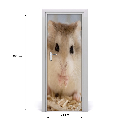 Selbstklebender aufkleber an der tür Hamster