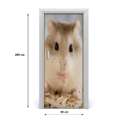 Selbstklebender aufkleber an der tür Hamster