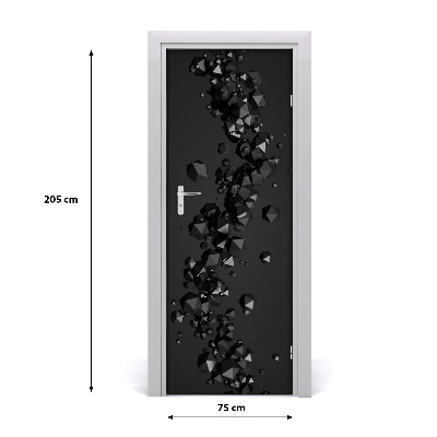 Selbstklebender aufkleber an der tür 3d-abstraktion