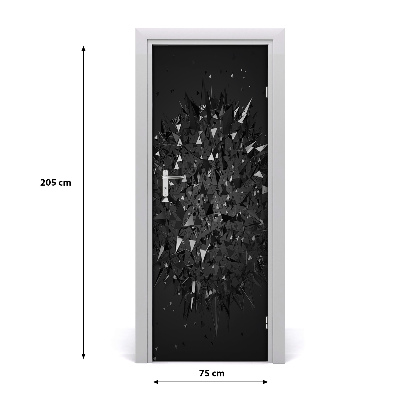 Selbstklebender aufkleber an der tür 3d-abstraktion