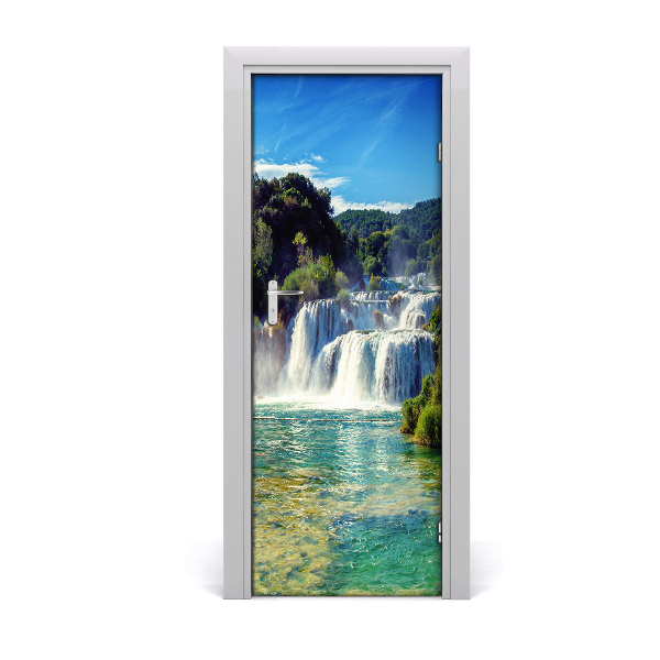 Selbstklebendes wandbild an der wand Wasserfall krka