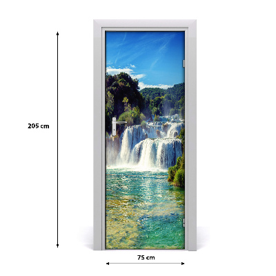 Selbstklebendes wandbild an der wand Wasserfall krka