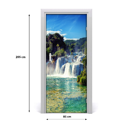 Selbstklebendes wandbild an der wand Wasserfall krka