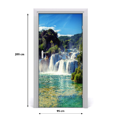 Selbstklebendes wandbild an der wand Wasserfall krka