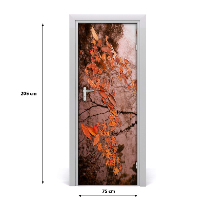 Selbstklebender aufkleber an der tür Herbstblätter