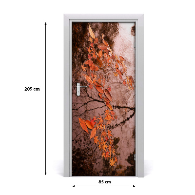 Selbstklebender aufkleber an der tür Herbstblätter