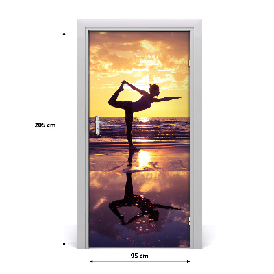 Selbstklebendes wandbild an der wand Menschen yoga am strand