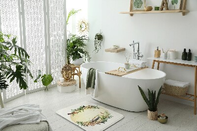 Badezimmer matte Kompositionsblumen Vögel