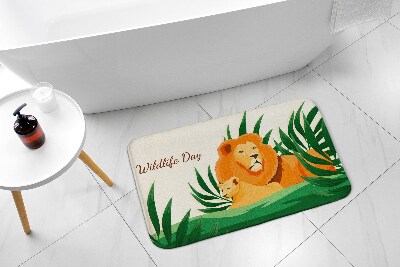 Teppich badezimmer Löwen Katzen