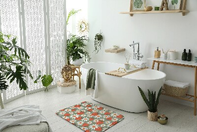 Badezimmer teppich Erdbeeren Blumen