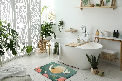 Badezimmer teppich Vögel Blumen