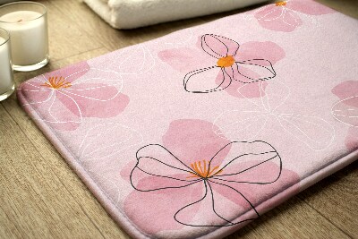 Badezimmer teppich Pinke Blumen