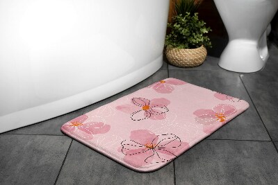 Badezimmer teppich Pinke Blumen