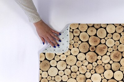 Teppich badezimmer Holzstämme