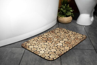 Teppich badezimmer Holzstämme
