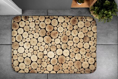 Teppich badezimmer Holzstämme