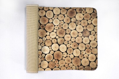 Teppich badezimmer Holzstämme