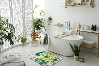 Badezimmer matte Vögel Pflanzen Abstraktion